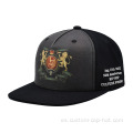 Capas de snapback negras de 5 paneles personalizadas